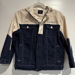 Kids Denim and Cream Hooded Jacket